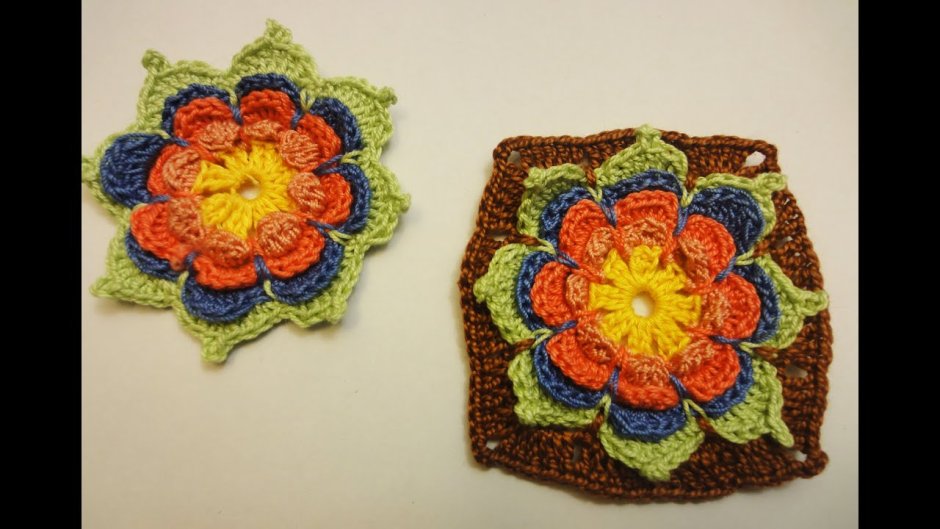 Цветок в квадрате Flower in a Square Crochet