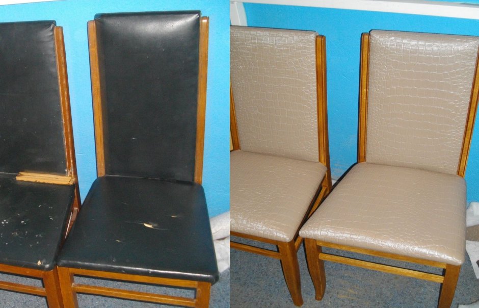 Перетяжка стульев до и после