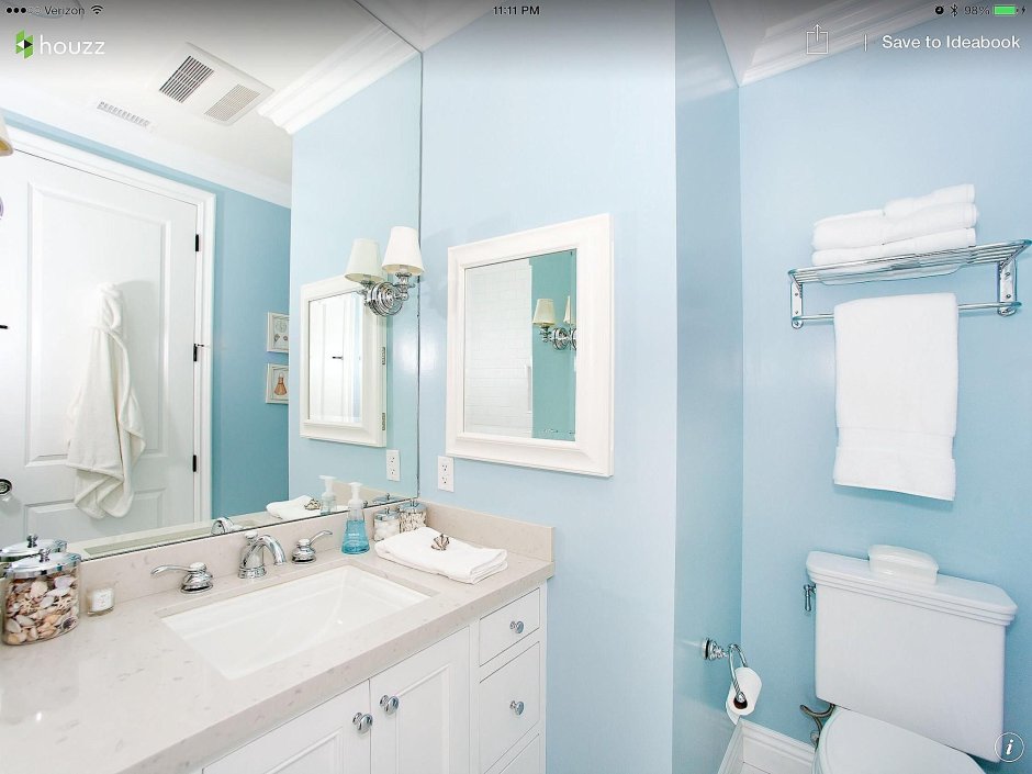 Ванная комната в бело голубых тонах