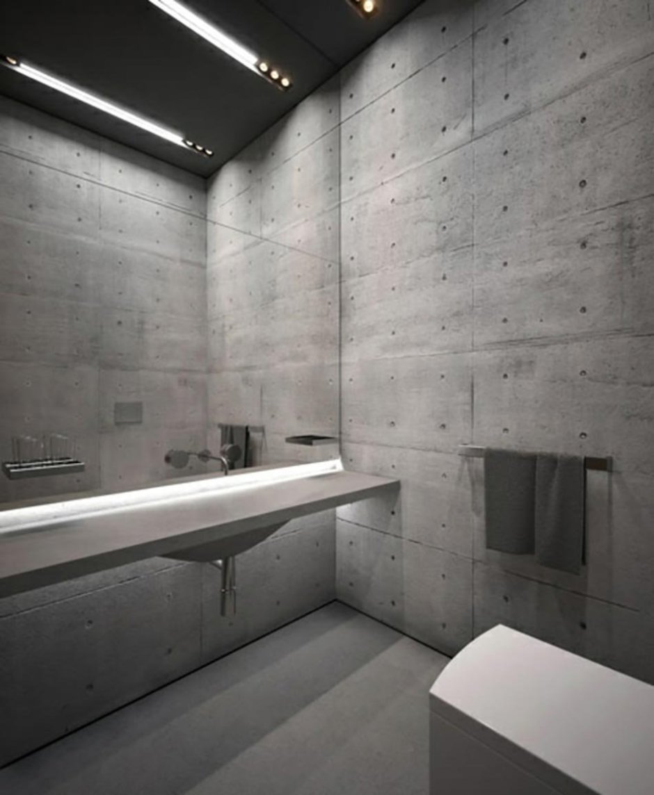 Ванная в бетонном стиле