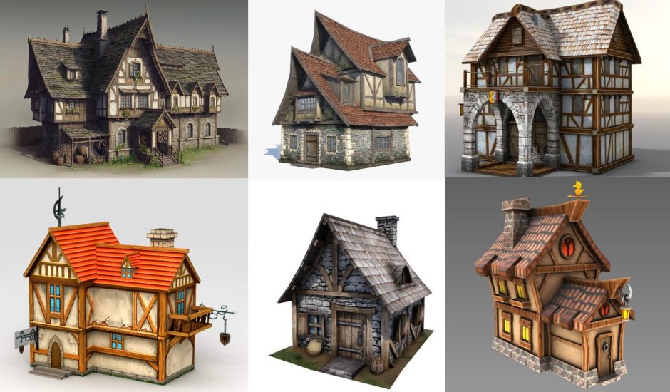 Фигурки на средневековых домах