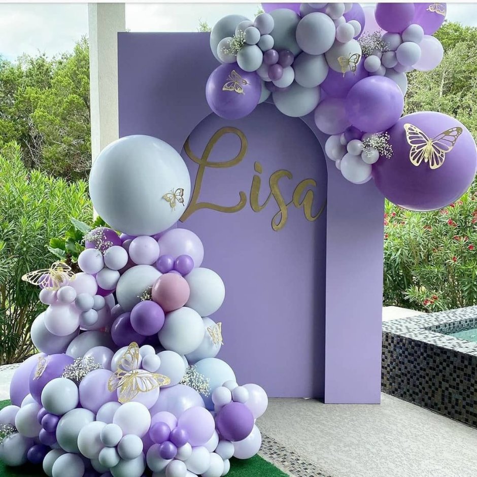 Фиолетовые шары на день рождения девочке