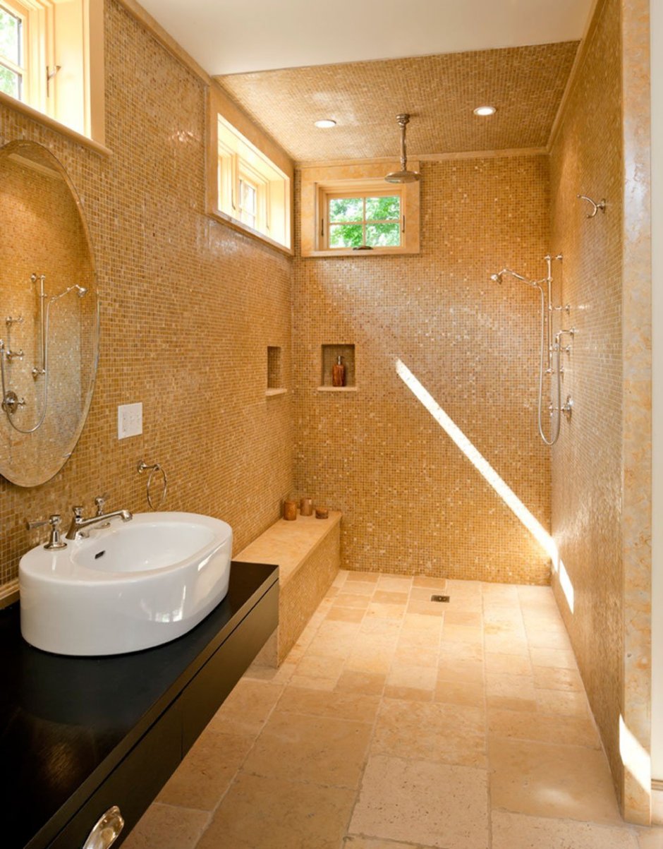 Ванная комната с открытым душем