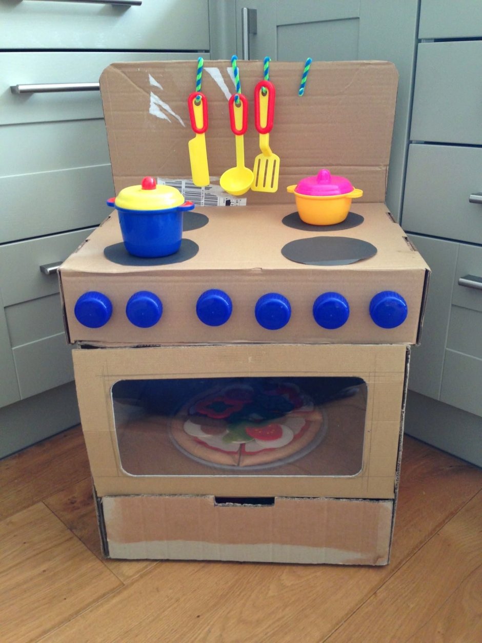 Детские кухни из картонных коробок