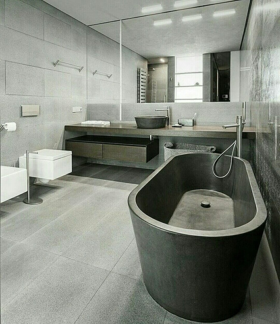 Ванная в стиле лофт бетон